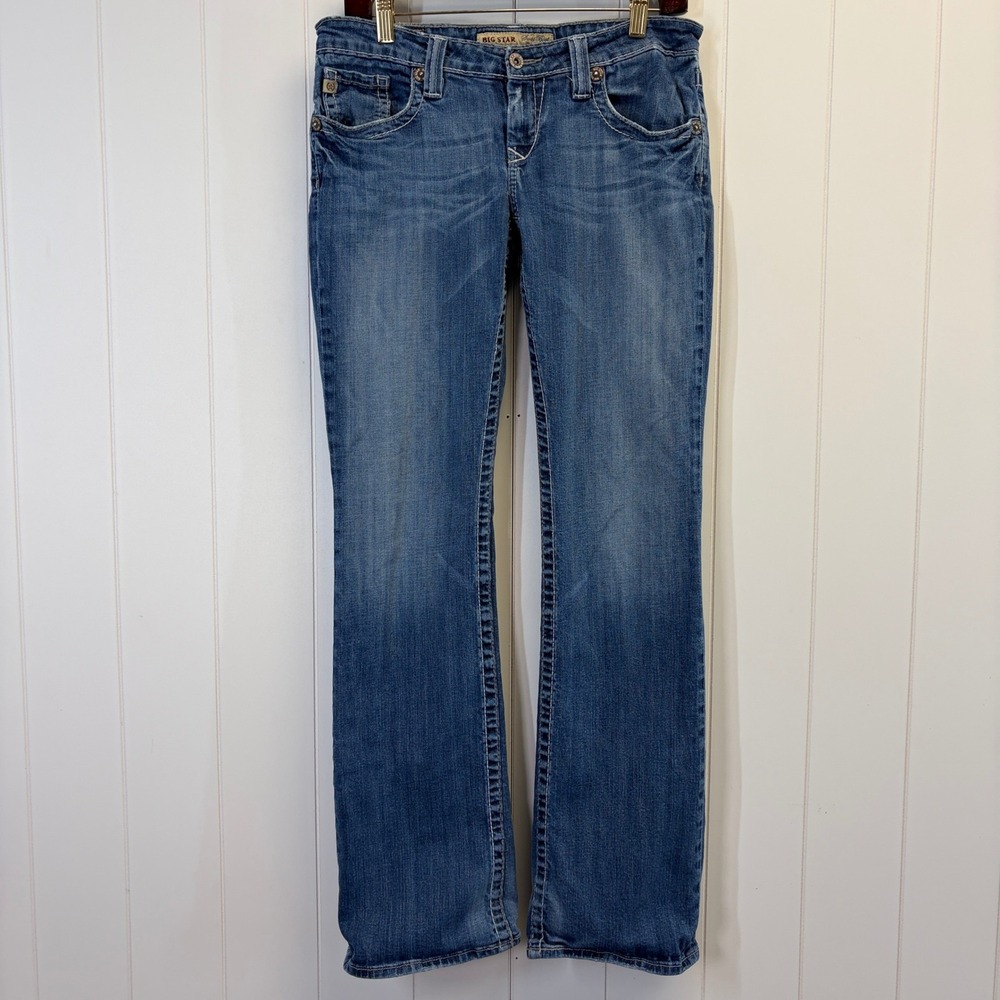 Big Star Y2K Cowgirl Ultra Low Rise Sweet Boot Jeans Women Size 30L Indie Sleaze